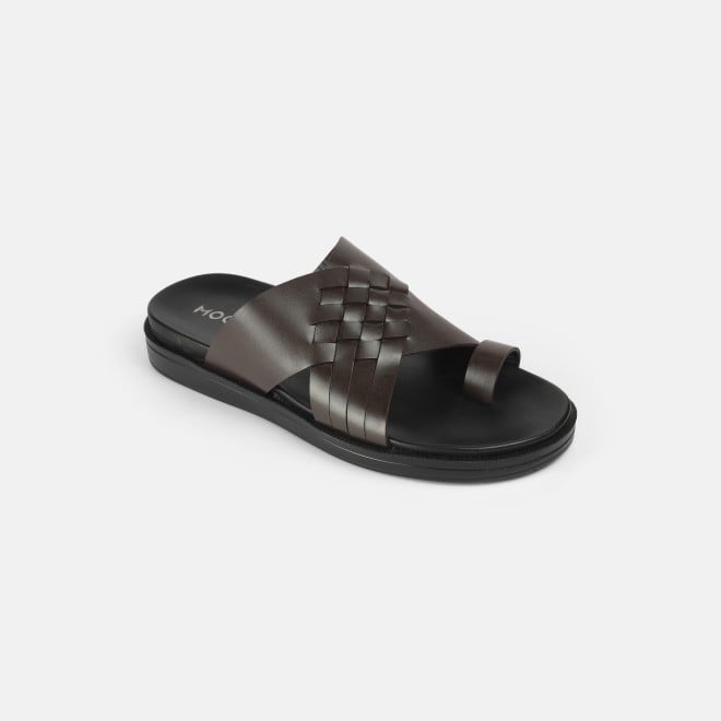 Mochi Men Brown Casual Slippers (SKU: 16-1215-12-40)