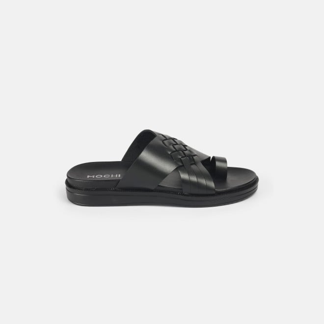 Mochi Men Black Casual Slippers (SKU: 16-1215-11-40)