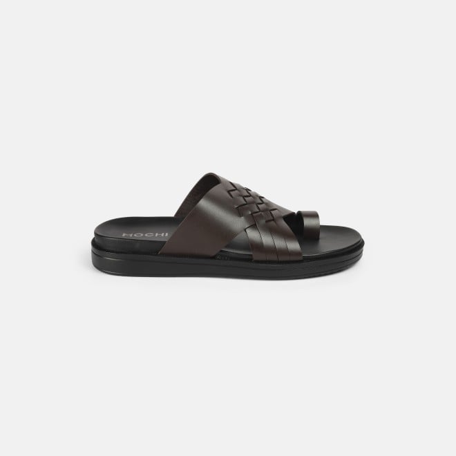 Mochi Men Brown Casual Slippers (SKU: 16-1215-12-40)