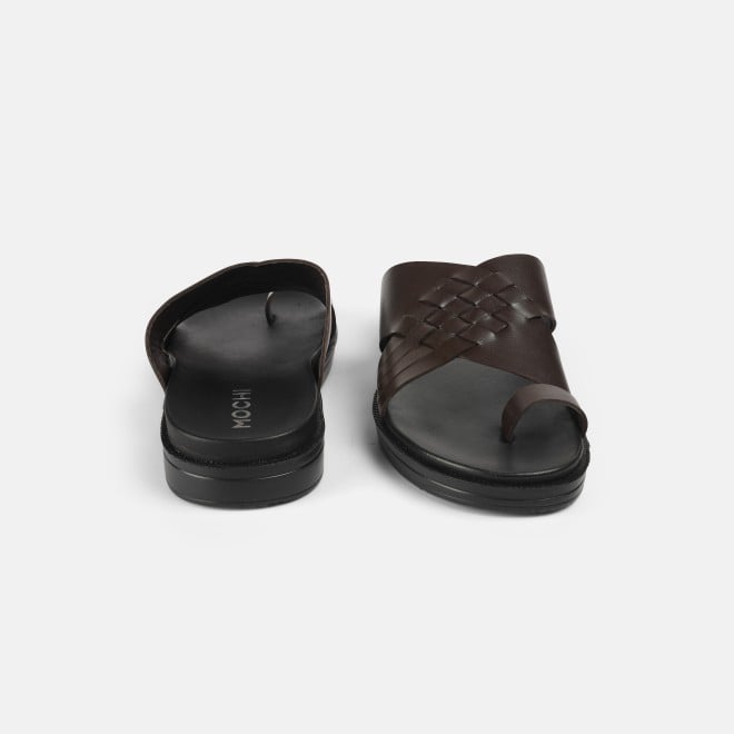 Mochi Men Brown Casual Slippers (SKU: 16-1215-12-40)