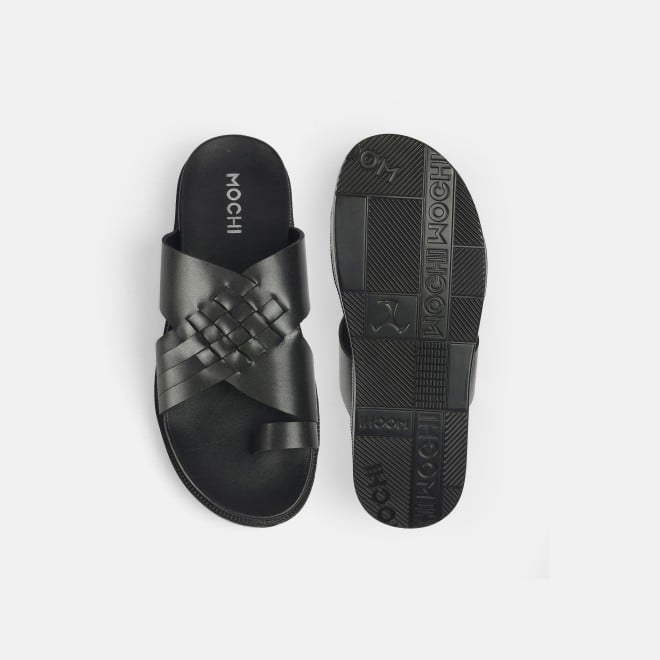 Mochi Men Black Casual Slippers (SKU: 16-1215-11-40)