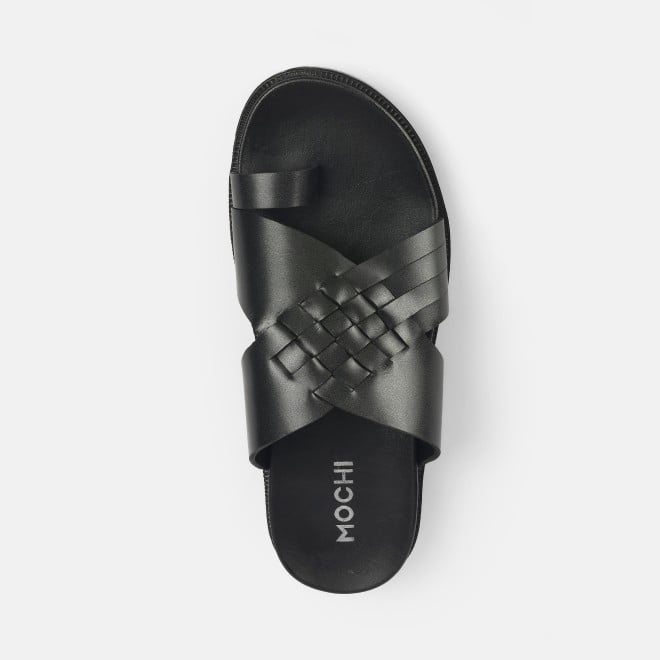 Mochi Men Black Casual Slippers (SKU: 16-1215-11-40)