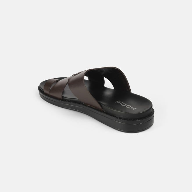 Mochi Men Brown Casual Slippers (SKU: 16-1215-12-40)