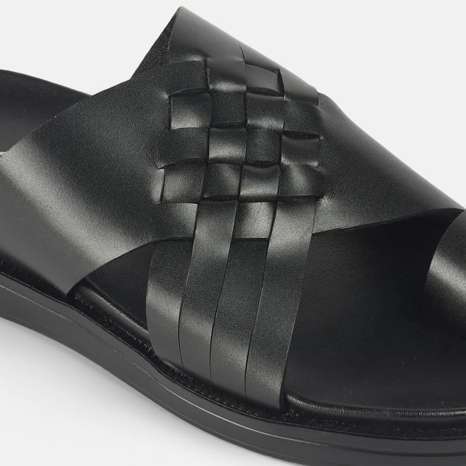 Mochi Men Black Casual Slippers (SKU: 16-1215-11-40)