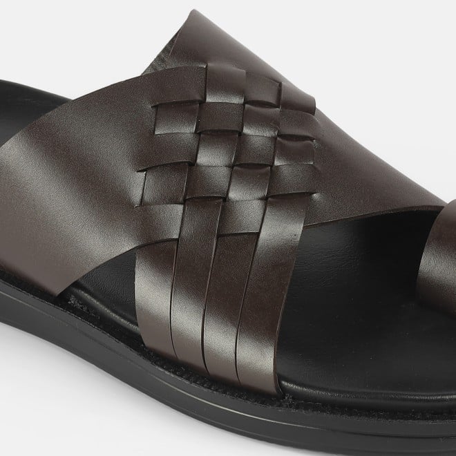 Mochi Men Brown Casual Slippers (SKU: 16-1215-12-40)