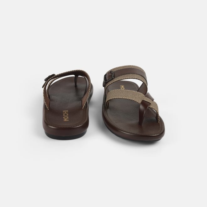 Mochi Men Brown Casual Slippers (SKU: 16-1217-12-40)