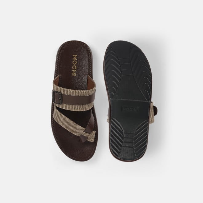 Mochi Men Brown Casual Slippers (SKU: 16-1217-12-40)