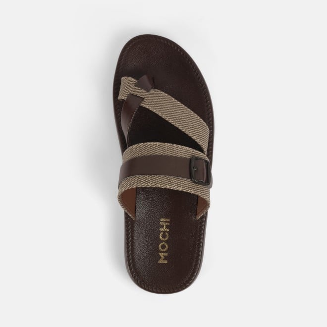 Mochi Men Brown Casual Slippers (SKU: 16-1217-12-40)