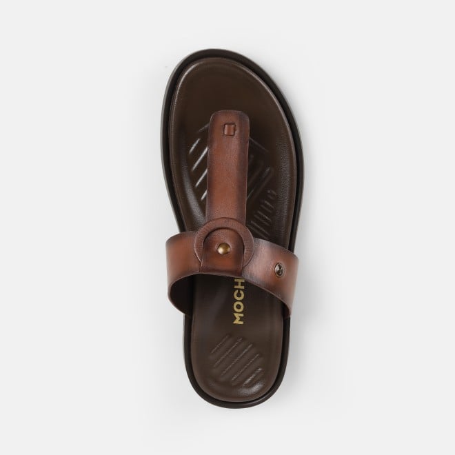 Mochi Men Brown Casual Slippers (SKU: 16-1237-12-40)