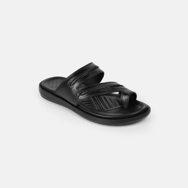 Mochi Men Black Casual Slippers