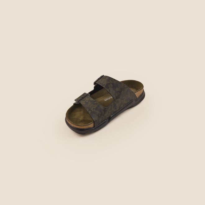 Mochi Men Olive Casual Slippers (SKU: 16-124-49-40)