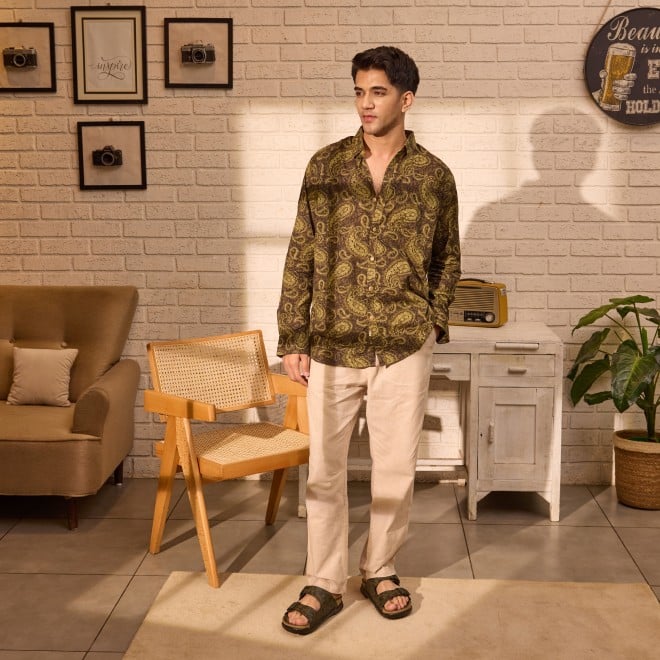 Mochi Men Olive Casual Slippers