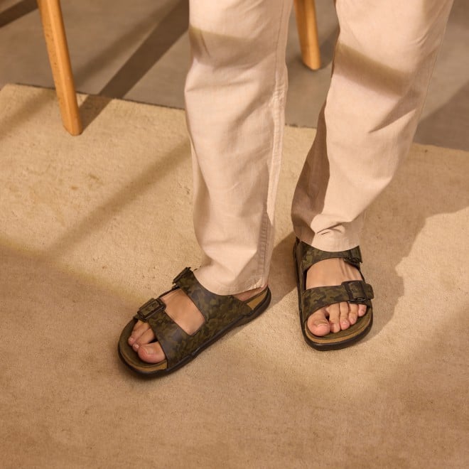 Mochi Men Olive Casual Slippers (SKU: 16-124-49-40)