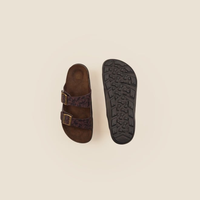 Mochi Men Brown Casual Slippers (SKU: 16-124-12-40)