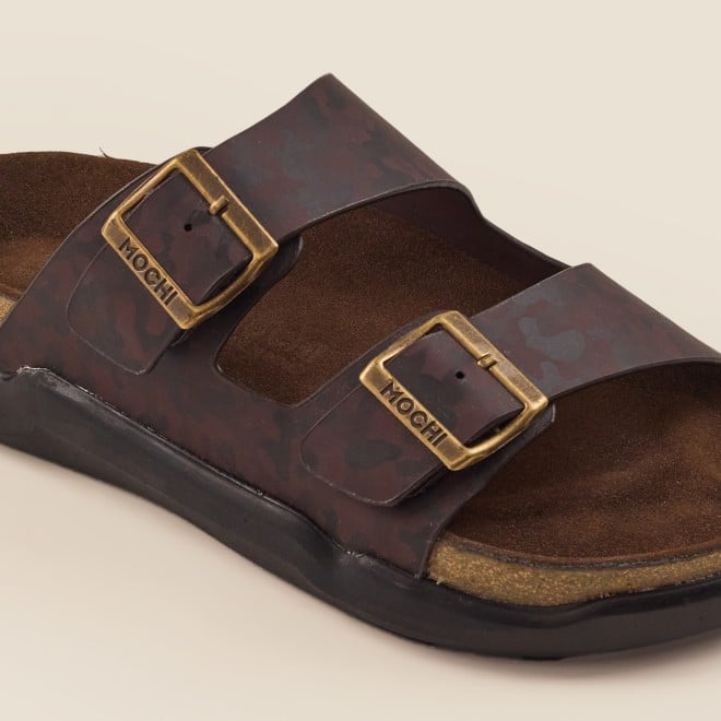 Mochi Men Brown Casual Slippers (SKU: 16-124-12-40)