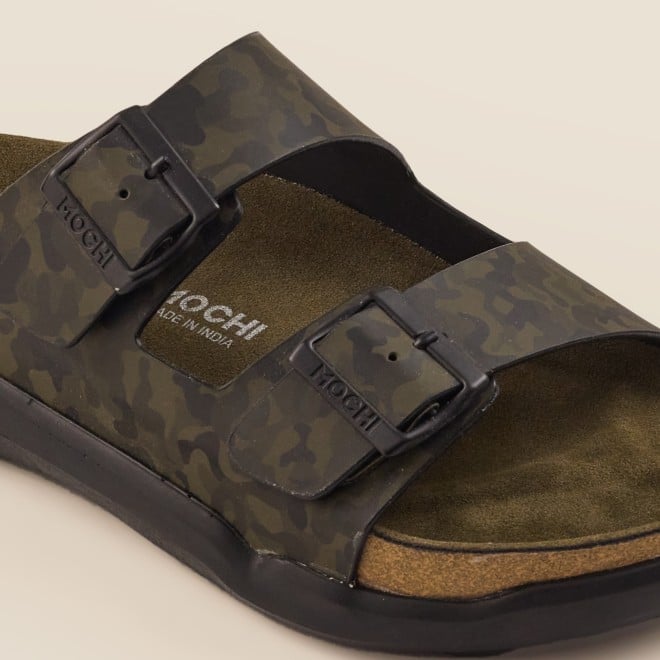 Mochi Men Olive Casual Slippers (SKU: 16-124-49-40)