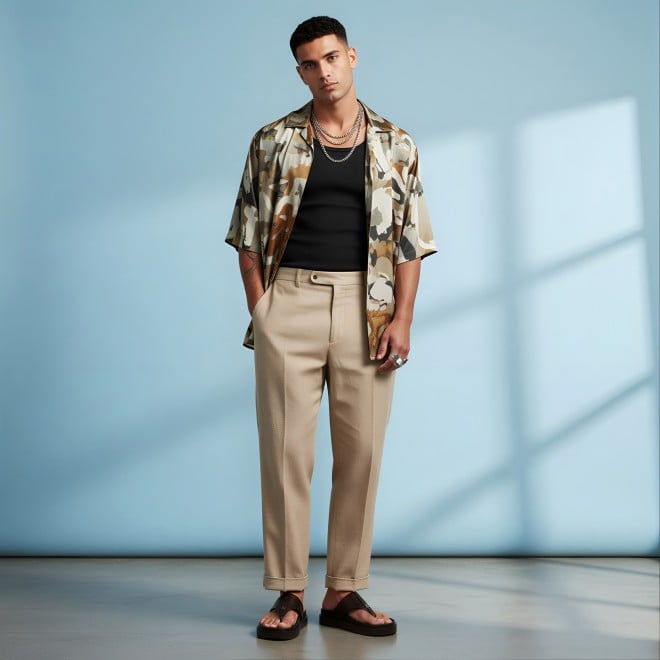 Mochi Men Brown Casual Slippers (SKU: 16-1243-12-40)