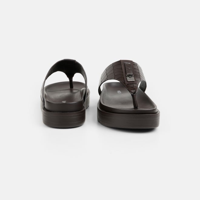 Mochi Men Brown Casual Slippers (SKU: 16-1243-12-40)