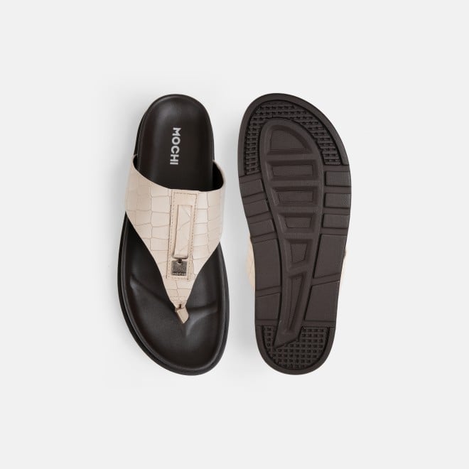 Mochi Men Beige Casual Slippers (SKU: 16-1243-20-40)