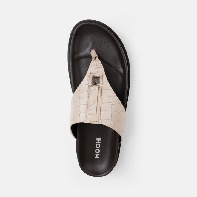 Mochi Men Beige Casual Slippers (SKU: 16-1243-20-40)