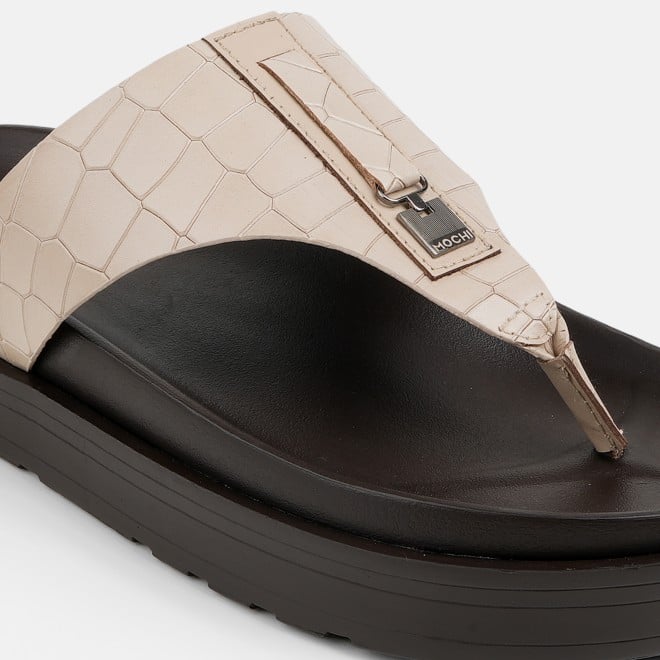 Mochi Men Beige Casual Slippers (SKU: 16-1243-20-40)