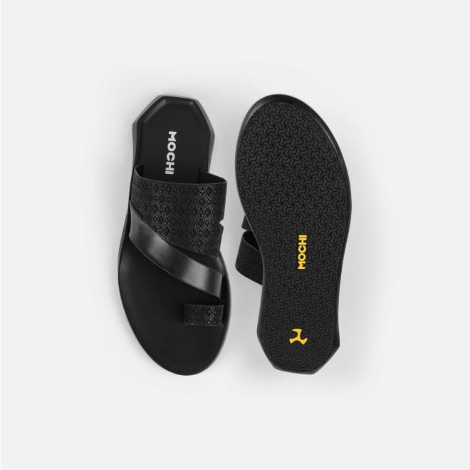 Mochi Men Black Casual Slippers (SKU: 16-1249-11-40)