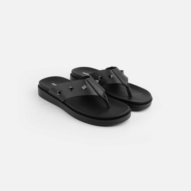 Mochi Men Black Casual Slippers (SKU: 16-1250-11-40)