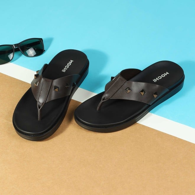 Mochi Men Brown Casual Slippers (SKU: 16-1250-12-44) Mochi Men Brown Casual Slippers (SKU: 16-1250-12-44)