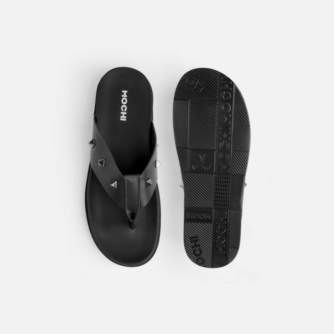 Mochi Men Black Casual Slippers (SKU: 16-1250-11-40)