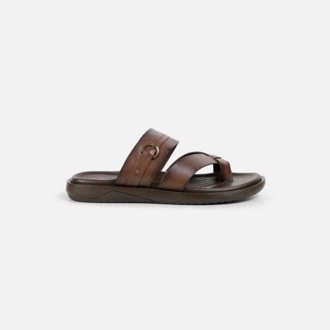 Mochi Men Brown Casual Slippers (SKU: 16-1253-12-40)