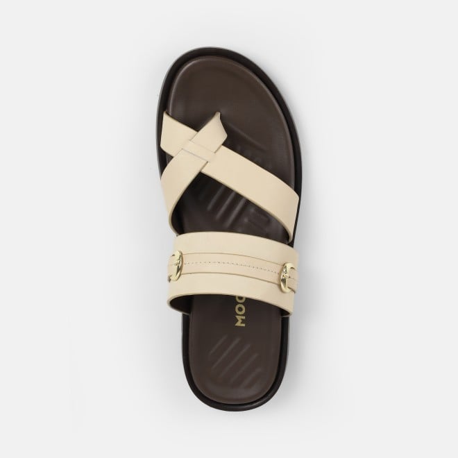 Mochi Men Beige Casual Slippers (SKU: 16-1253-20-41)