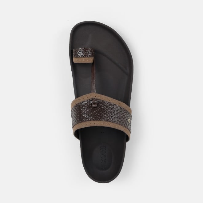 Mochi Men Brown Ethnic Kolhapuris (SKU: 16-1261-12-40)