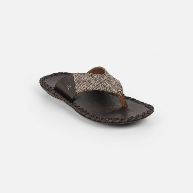 Mochi Men Brown Casual Slippers (SKU: 16-1262-12-40)