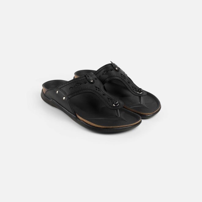 Mochi Men Black Casual Slippers (SKU: 16-1264-11-40)