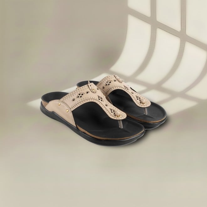 Mochi Men Beige Casual Slippers