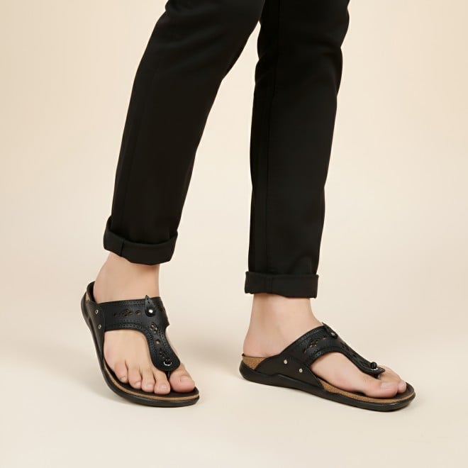 Mochi Men Black Casual Slippers (SKU: 16-1264-11-40)