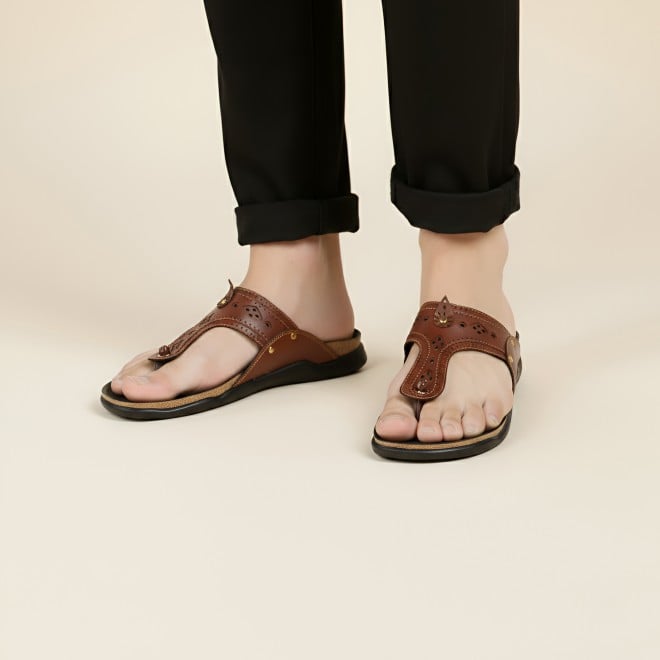 Mochi Men Tan Casual Slippers (SKU: 16-1264-23-40)