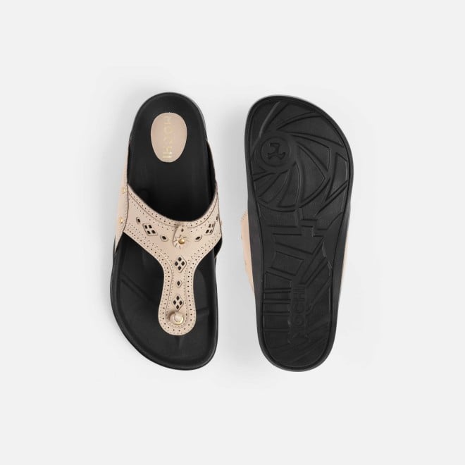 Mochi Men Beige Casual Slippers (SKU: 16-1264-20-42)