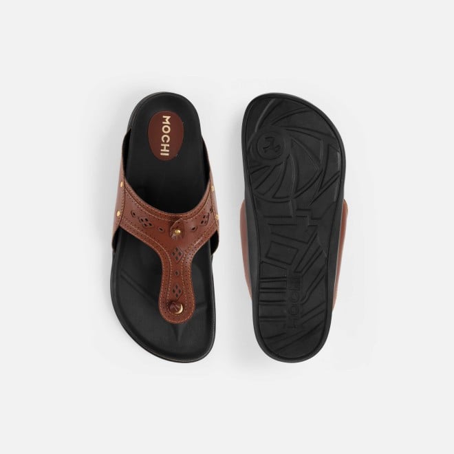 Mochi Men Tan Casual Slippers (SKU: 16-1264-23-40)