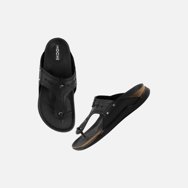 Mochi Men Black Casual Slippers (SKU: 16-1264-11-40)