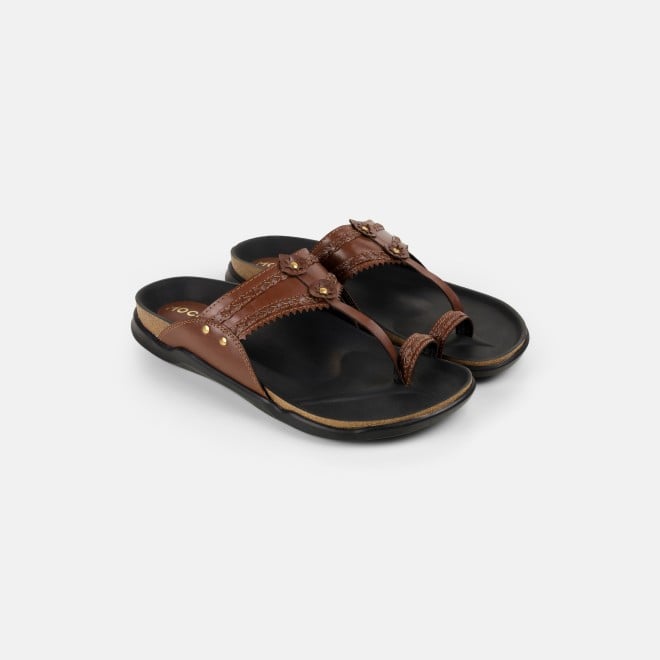 Mochi Men Tan Ethnic Kolhapuris (SKU: 16-1265-23-40)