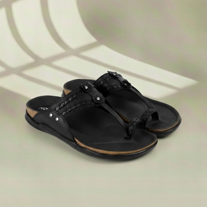 Mochi Men Black Ethnic Kolhapuris