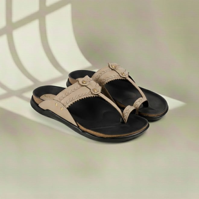 Mochi Men Beige Ethnic Kolhapuris