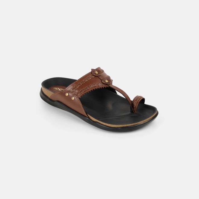 Mochi Men Tan Ethnic Kolhapuris (SKU: 16-1265-23-40)