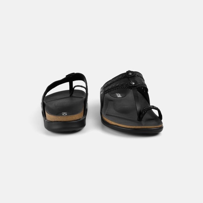 Mochi Men Black Ethnic Kolhapuris (SKU: 16-1265-11-40)