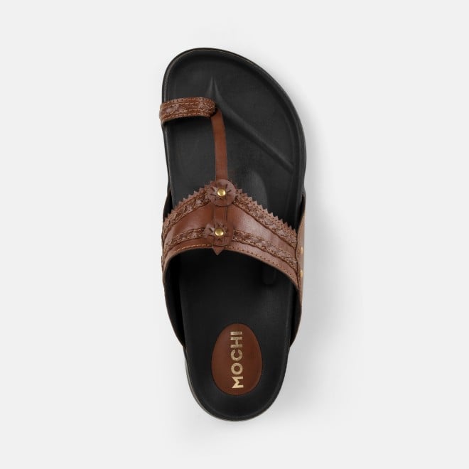 Mochi Men Tan Ethnic Kolhapuris (SKU: 16-1265-23-40)
