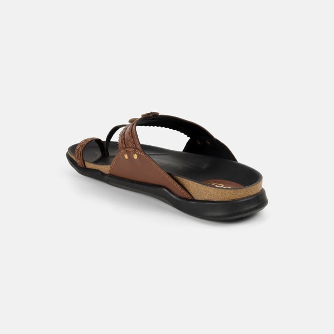 Mochi Men Tan Ethnic Kolhapuris (SKU: 16-1265-23-40)