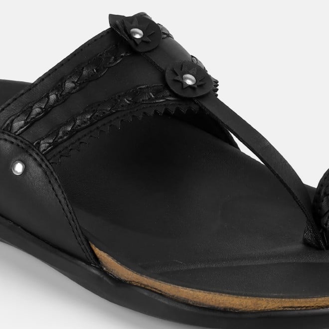 Mochi Men Black Ethnic Kolhapuris (SKU: 16-1265-11-40)