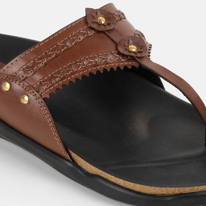 Mochi Men Tan Ethnic Kolhapuris (SKU: 16-1265-23-40)