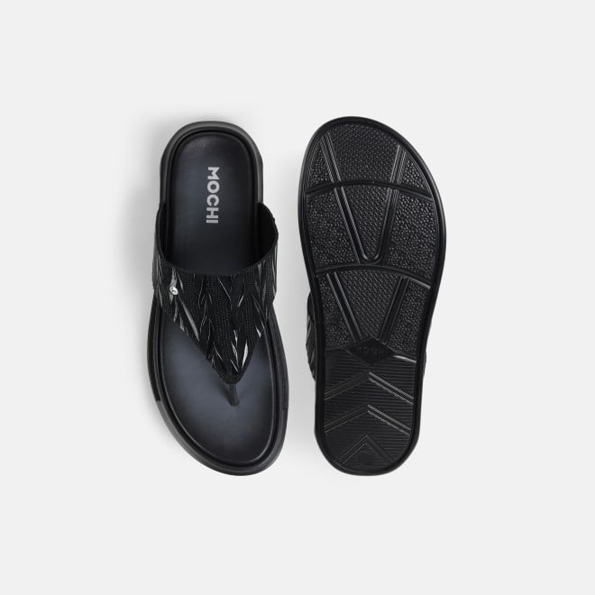 Mochi Men Black Casual Slippers (SKU: 16-1299-11-40)